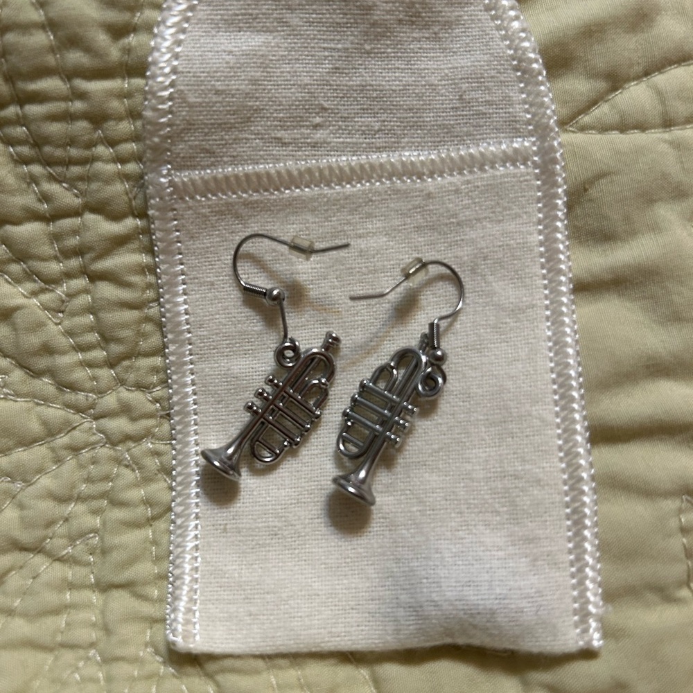 Silver Trumpet Earrings